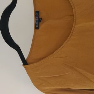 Gold 100% silk Eileen Fisher top blouse